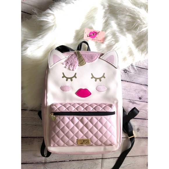 Betsey Johnson RARE Large Unicorn LBPOLLY Backpack - Picture 3 of 8